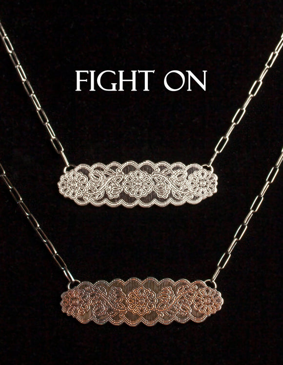 Fight On - Embroidered Lace Necklace